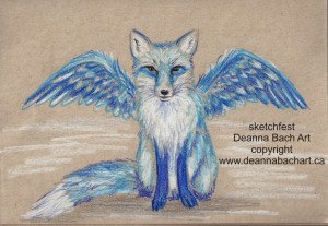 blue fox sketch